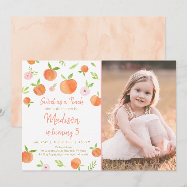 Invitación Dulce como un tercer cumpleaños (Anverso / Reverso)