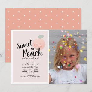 Invitación Dulce como una chica linda foto cumpleaños de melo