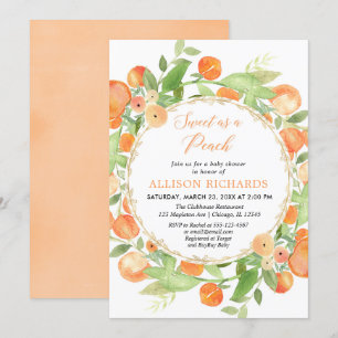 Invitación Dulce como una ducha de bebé chica de melocotón