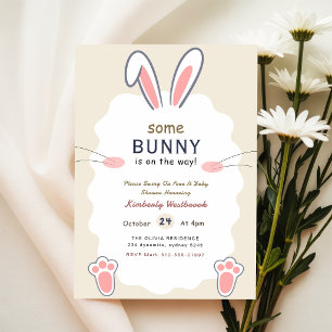 Invitación Dulce Conejo Conejito en Camino Fiesta de Bebé