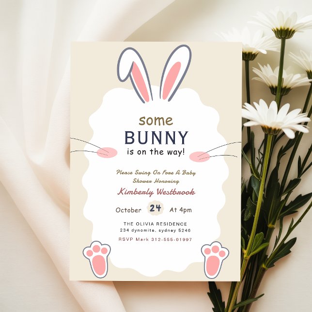 Invitación Dulce Conejo Conejito en Camino Fiesta de Bebé (Subido por el creador)