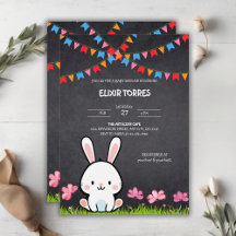 Dulce Conejo de Pizarra Blanca Baby Shower