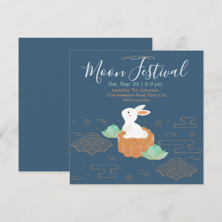 Invitación Dulce conejo en el festival de la torta lunar de m