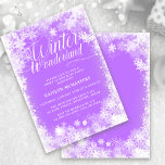 Invitación Dulce copo de nieve 16 Winter Wonderland<br><div class="desc">La elegante invitación de invierno Sweet 16 cumpleaños incluye una hermosa caligrafía rodeada por un exuberante copo de nieve y un borde de nieve. Los copos de nieve se proyectan sobre el suave fondo violeta del bonito. En realidad, puede cambiar el color de fondo a cualquier color. Winter Wonderland no...</div>