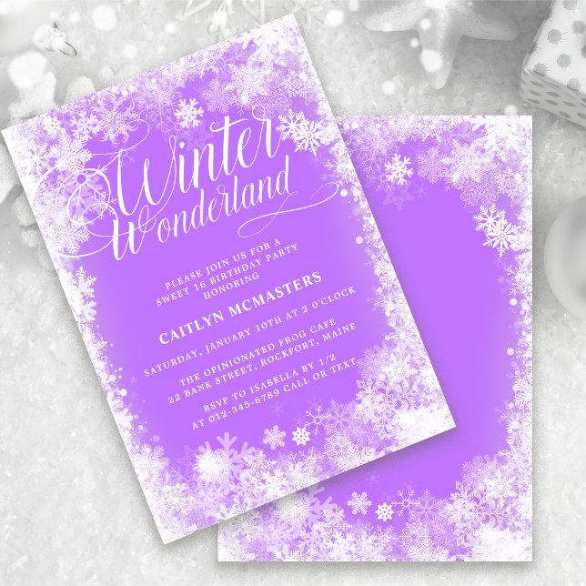 Invitación Dulce copo de nieve 16 Winter Wonderland (Subido por el creador)