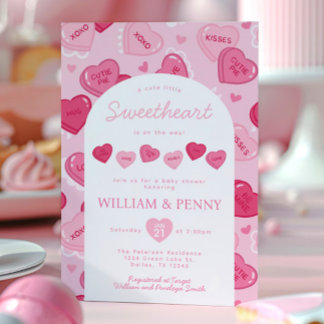 Invitación Dulce Corazón de San Valentín para Baby Shower