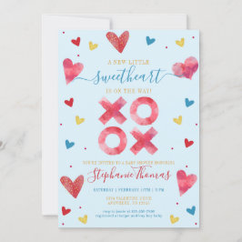 Invitación Dulce corazón de San Valentín para baby shower de