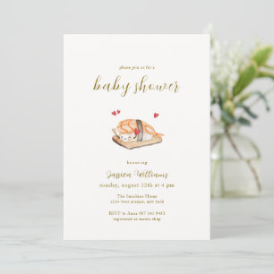 Invitación Dulce Corazón Kawaii Sushi Baby Shower 