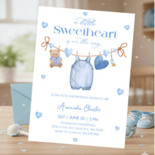 Invitación Dulce corazón niño baby shower