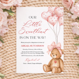 Invitación Dulce Corazoncito Baby Shower de San Valentín