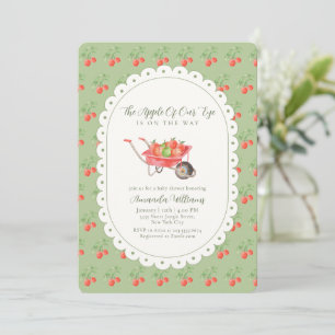 Invitación Dulce cosecha otoñal rústica manzana de nuestra mi