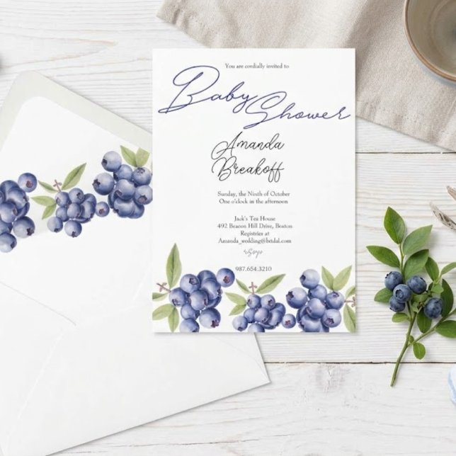 Invitación Dulce Cumple de Arándanos Fiesta de Bebé (Subido por el creador)