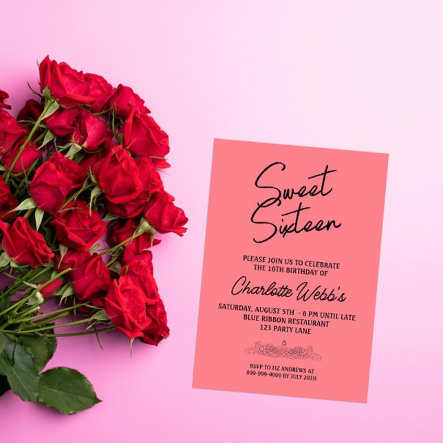 Invitación Dulce cumpleaños 16 del Rubor Rosado (Subido por el creador)