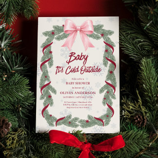 Invitación Dulce Cumpleaños Bebé Fuera Hace Frío Baby Shower