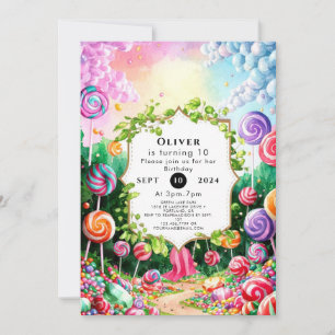 Invitación Dulce cumpleaños de Boho Candyland