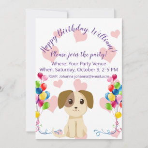 Invitación Dulce cumpleaños de cachorros