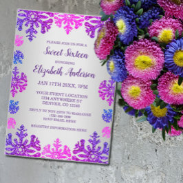 Invitación Dulce cumpleaños de copo de nieve de invierno 16