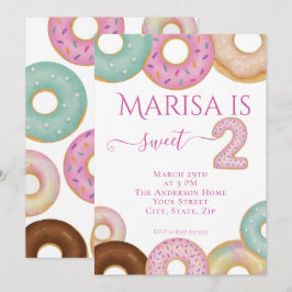 Invitación Dulce cumpleaños de Donut | Fiesta infantil colori