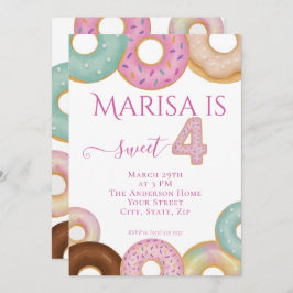 Invitación Dulce cumpleaños de Donut | Fiesta infantil colori