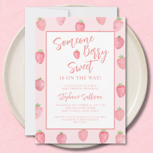 Invitación Dulce Cumpleaños de Fresa para Baby Shower