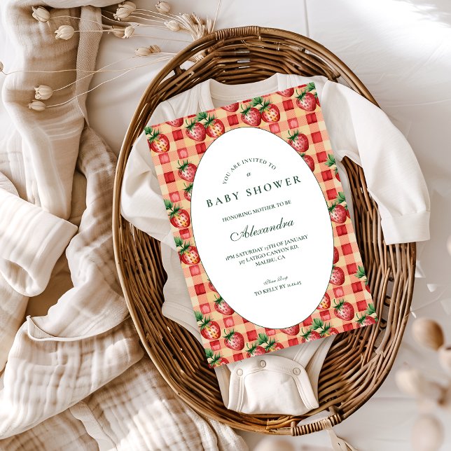 Invitación Dulce Cumpleaños de Fresa para Baby Shower (Subido por el creador)
