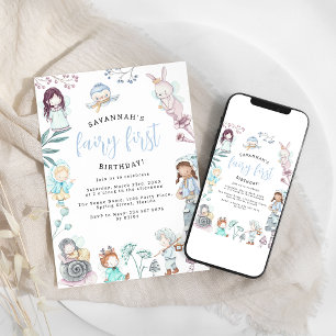 Invitación Dulce cumpleaños de hadas para el primer año