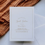 Invitación Dulce cumpleaños del oro minimalista<br><div class="desc">Esta minimalista invitación de 16 cumpleaños es perfecta para una simple fiesta de 16 años. El moderno diseño romántico presenta una tipografía clásica en oro y blanco, acompañada de una caligrafía rústica y elegante con un estilo de letra a mano vintage. Personalizable de cualquier color. Mantenga el diseño simple y...</div>