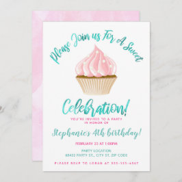 Invitación Dulce cumpleaños del pastel