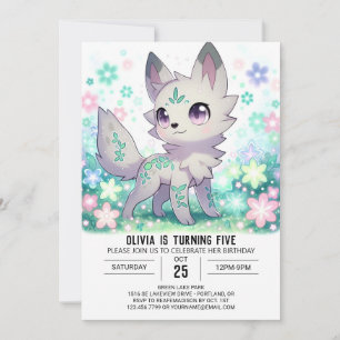 Invitación Dulce cumpleaños digital del lobo forestal