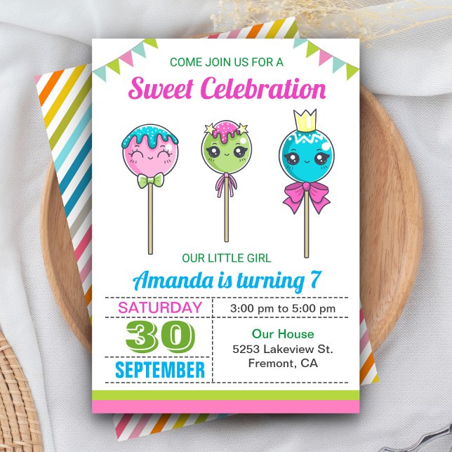 Invitación Dulce Cumpleaños Fiesta Tierra de Caramelo Pirulet (Subido por el creador)