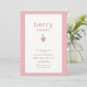 Invitación Dulce Cumpleaños Fresa Rosa Bebé