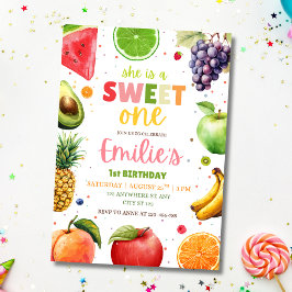 Invitación Dulce Cumpleaños Frutas 1er Cumpleaños Niñas Fiest