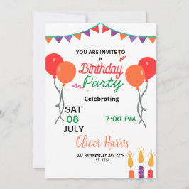 Invitación Dulce cumpleaños Illustarion