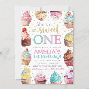 Invitación Dulce Cumpleaños, Invitación Cupcake