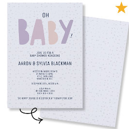 Invitación Dulce Cumpleaños Minimalista de Género Neutral Oh 