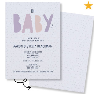 Invitación Dulce Cumpleaños Minimalista de Género Neutral Oh