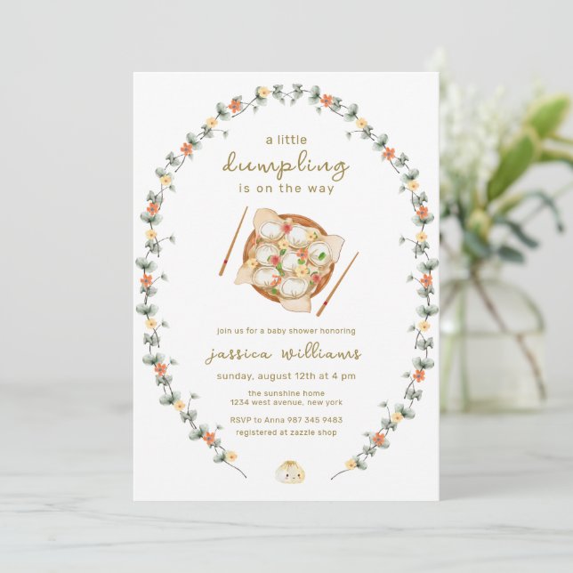 Invitación Dulce Cumpleaños Niño Bao Dumpling Baby Shower (Anverso de pie)