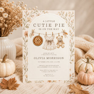 Invitación Dulce Cumpleaños Otoño Floral Niña Baby Shower