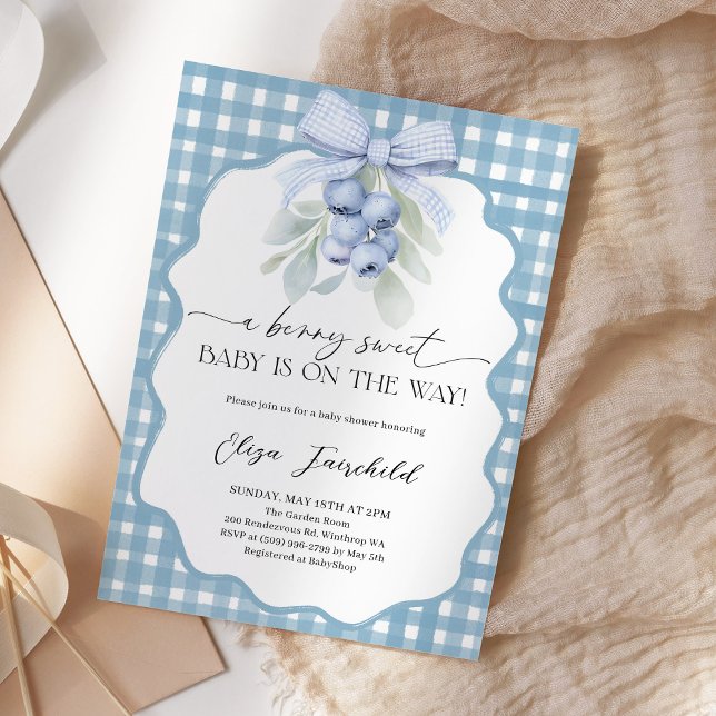 Invitación Dulce de Arándanos Fiesta de Baby Shower (Subido por el creador)