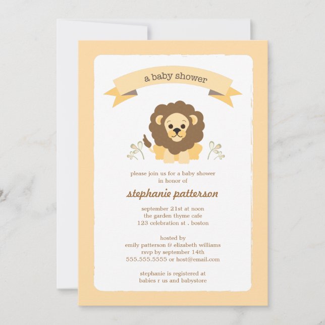 Invitación dulce de Baby Shower de la selva del (Anverso)