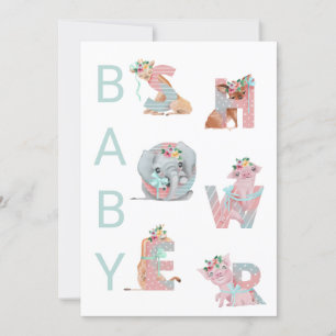 Invitación dulce de Baby Shower de las letras de