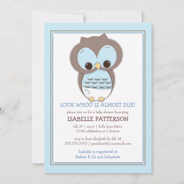 Invitación dulce de Baby Shower del muchacho del (Anverso)