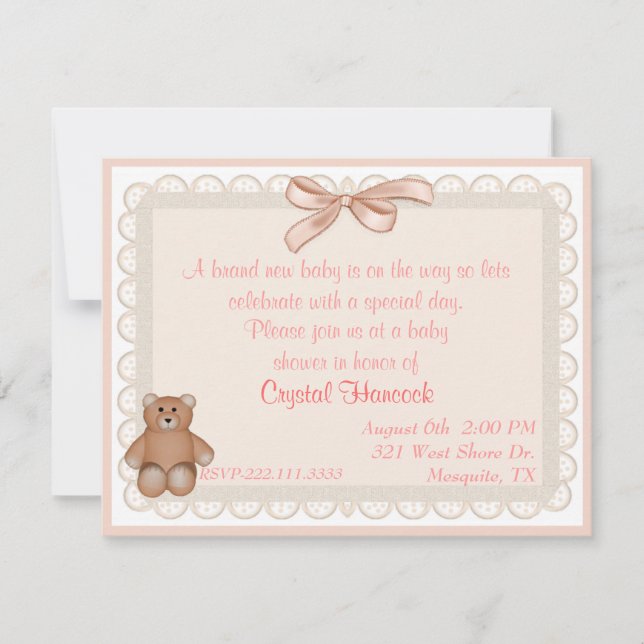 Invitación dulce de Baby Shower del ojeteador del (Anverso)