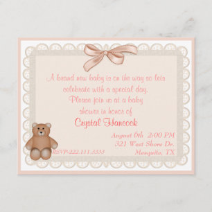 Invitación dulce de Baby Shower del ojeteador del