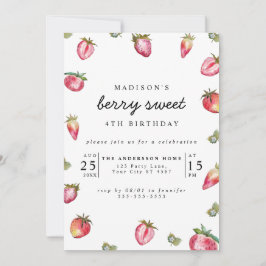 Invitación Dulce de Berry Berry, Chica de Fresas Cutas