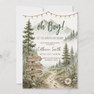 Invitación Dulce de Bienvenida a la Aventura para Baby Shower