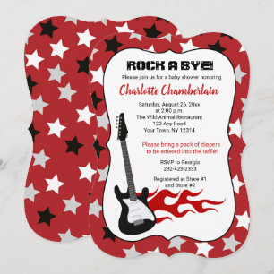 Invitación Dulce de Bienvenida para Estrella de Rock Rojo con
