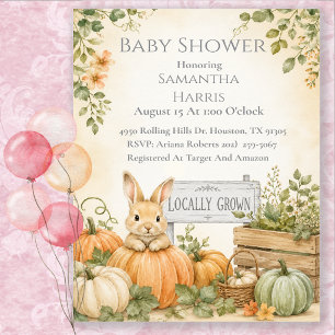 Invitación Dulce de Calabaza de Conejo Crece Localmente Baby