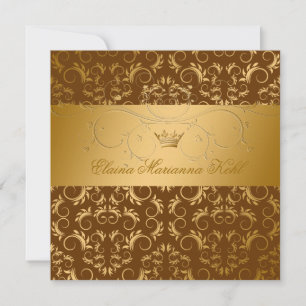 Invitación Dulce de chocolate dorado 311-Golden diVine 16