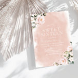 Invitación Dulce de color floral blanco y Rubor 16<br><div class="desc">Invitación de Rubor & White Floral Watercolor Sweet 16 Ver colección coincidente en Nest Store y Nest Store</div>
